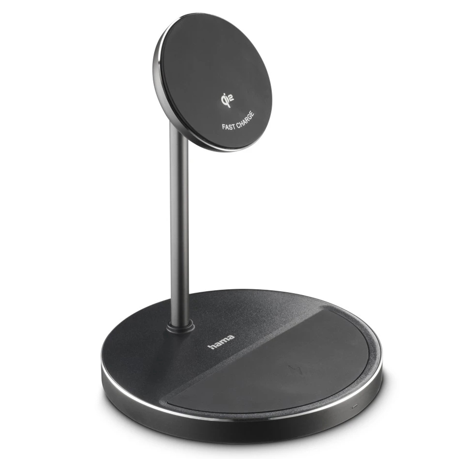 Hama Kabelloses Qi2-Ladegerät, induktiv Schnellladen, 2in1-Ladestation, 15 W
