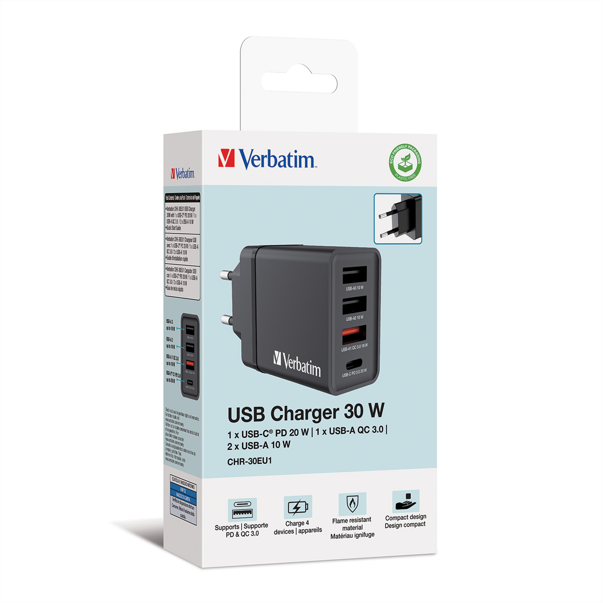 Verbatim 49700 USB-Ladegerät 30W schwarz