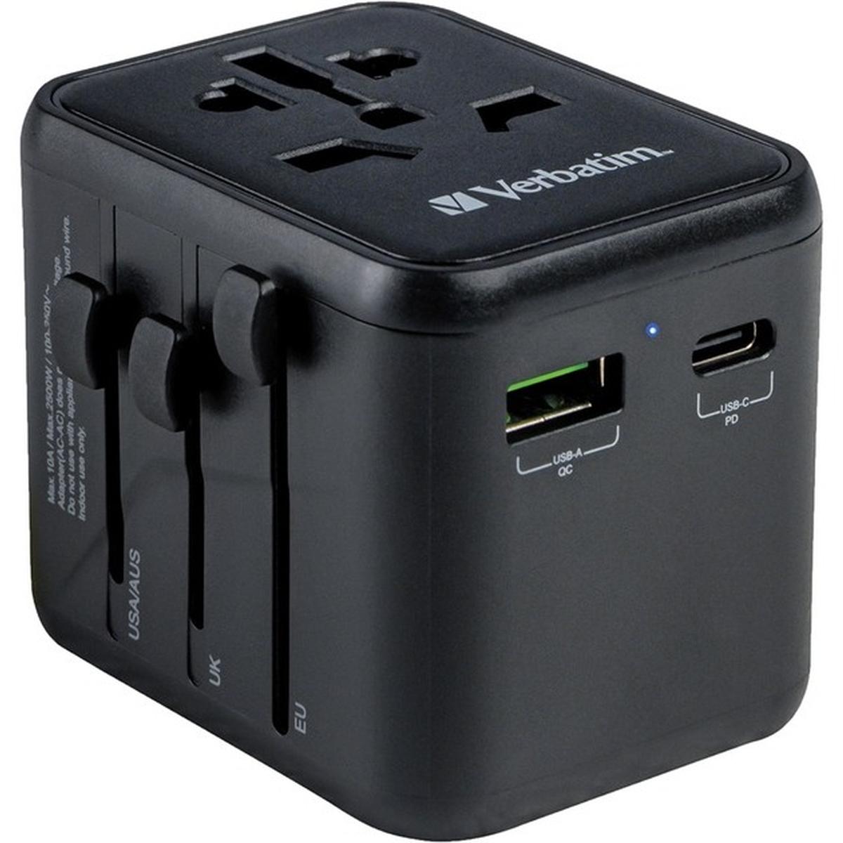 Verbatim UTA-02 20W Reiseadapter mit USB-A und USB-C