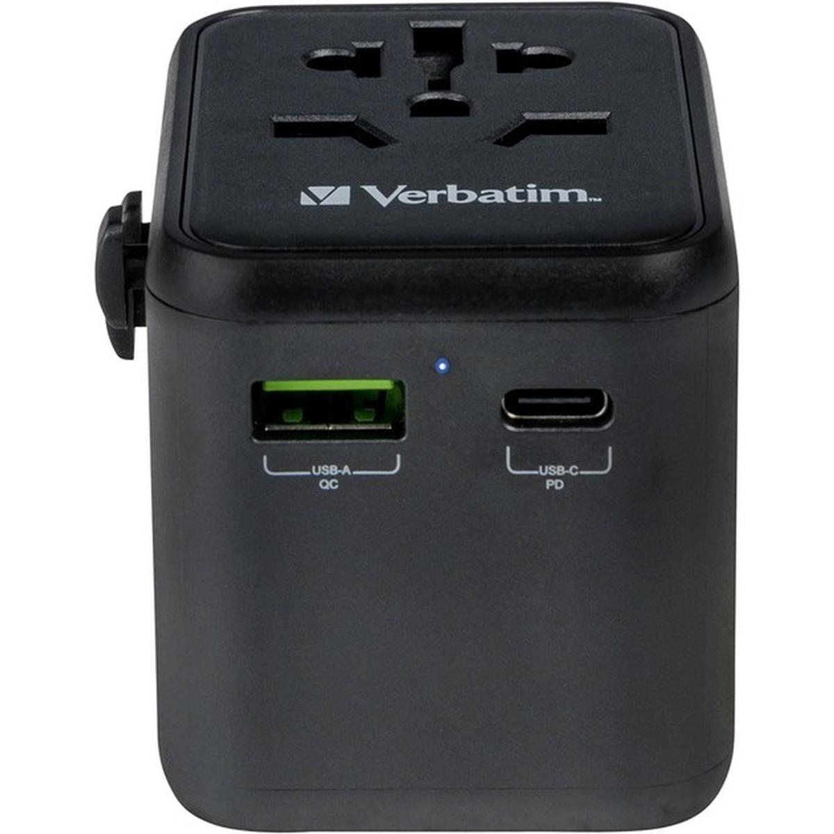 Verbatim UTA-02 20W Reiseadapter mit USB-A und USB-C