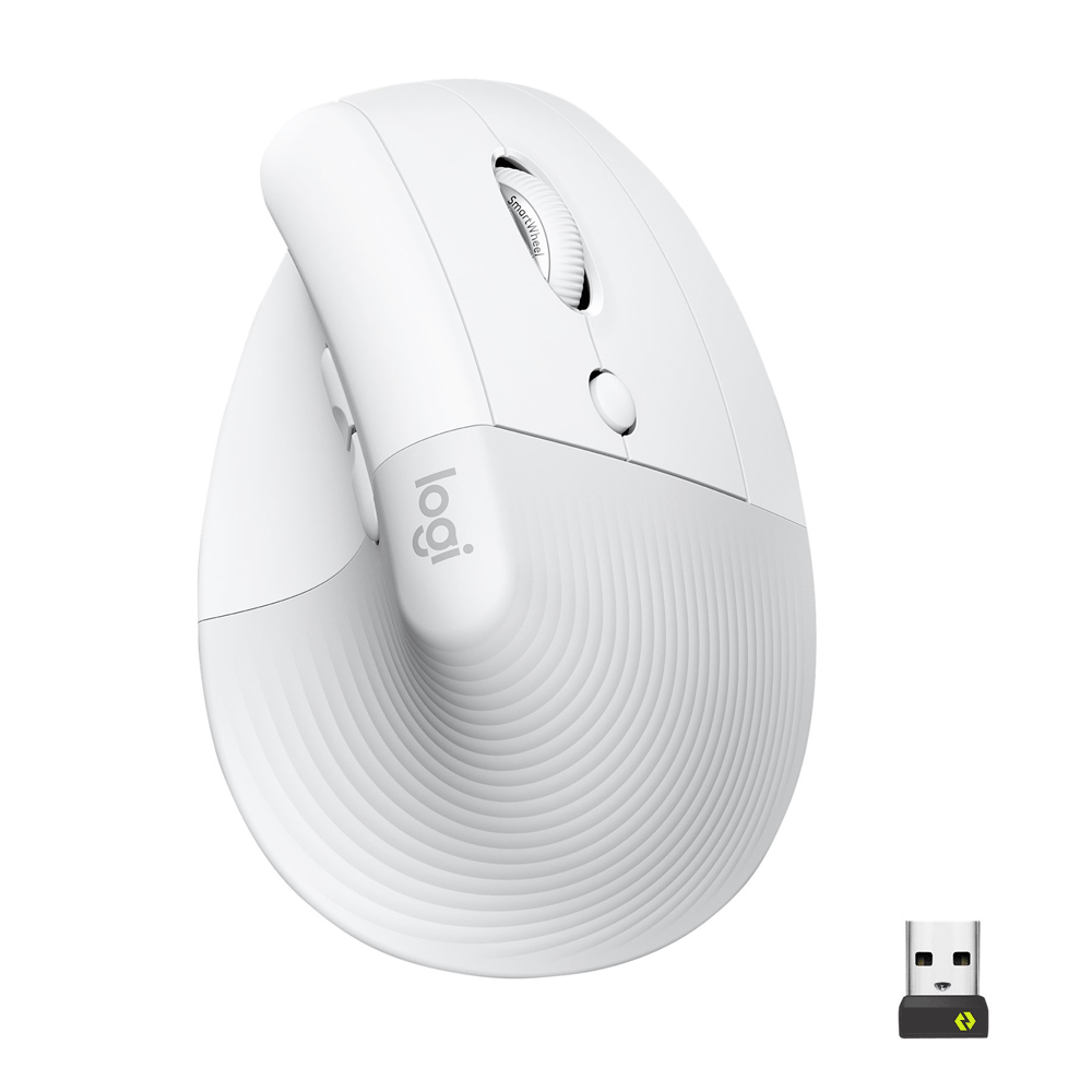 Logitech Lift Vertical Ergonomische Maus weiß
