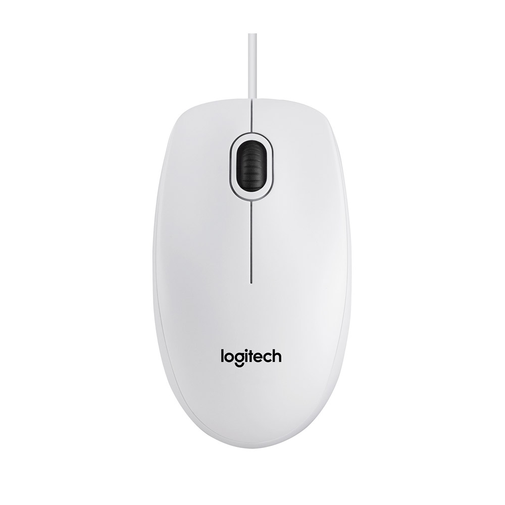 Logitech B100 Maus mit Kabel weiß