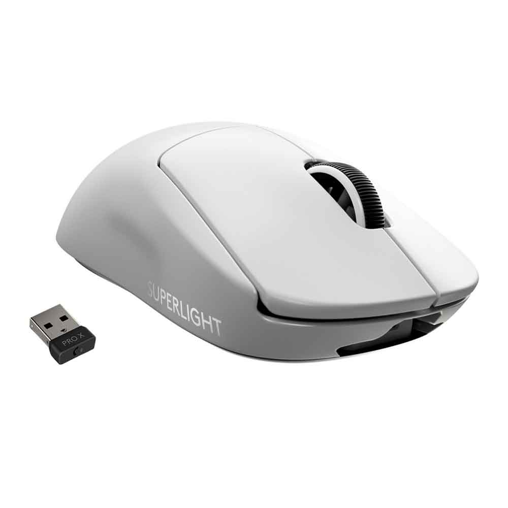 Logitech G PRO X SUPERLIGHT kabellose Gaming-Maus mit HERO 25K Sensor weiß
