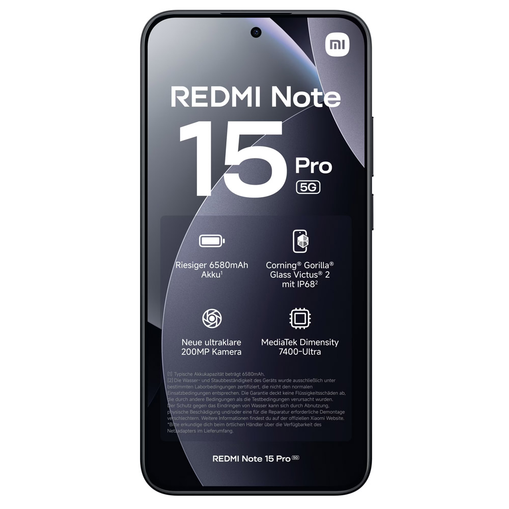 Xiaomi Redmi Note 15 Pro 256GB 5G Smartphone schwarz