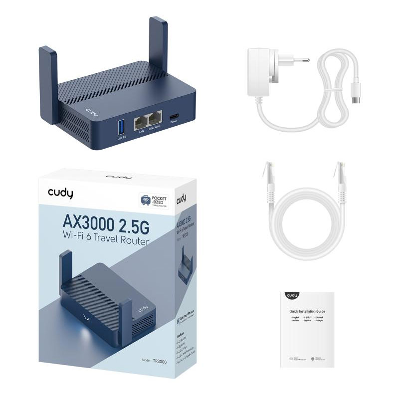 Cudy TR3000 AX3000 WLAN-6-Gigabit-Reiserouter