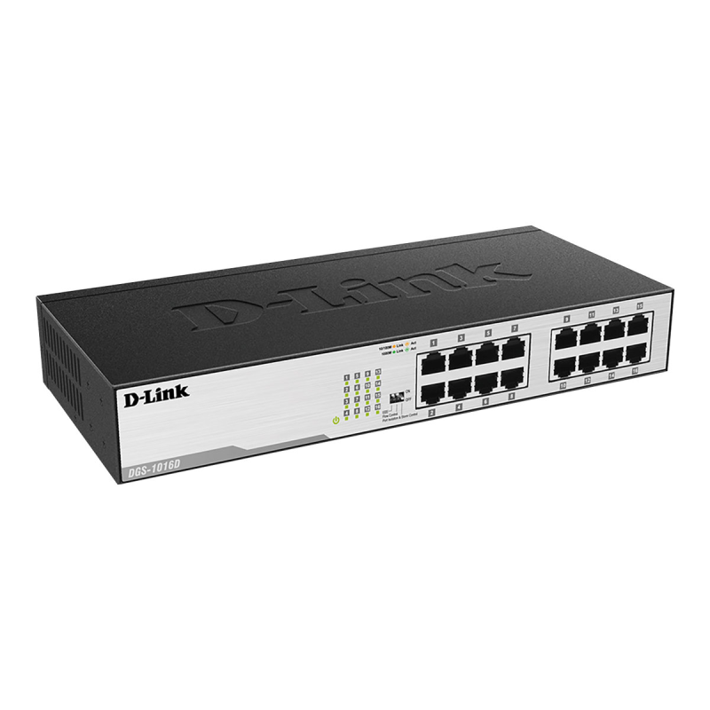 D-Link DGS-1016D Gigabit Switch  schwarz Metallisch (2.Wahl)