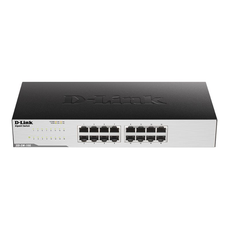 D-Link GO-SW-16G Gigabit Easy Ethernet Gigabit Desktop Switch schwarz
