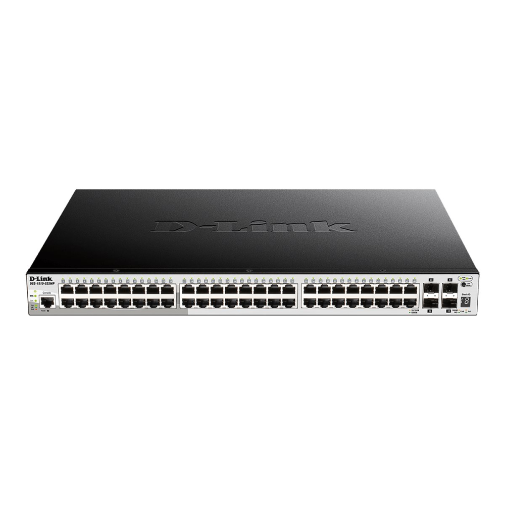 D-Link DGS-1510-52XMP/E, 52-Port Layer 2/3 Smart Managed PoE Gigabit Stack Switch