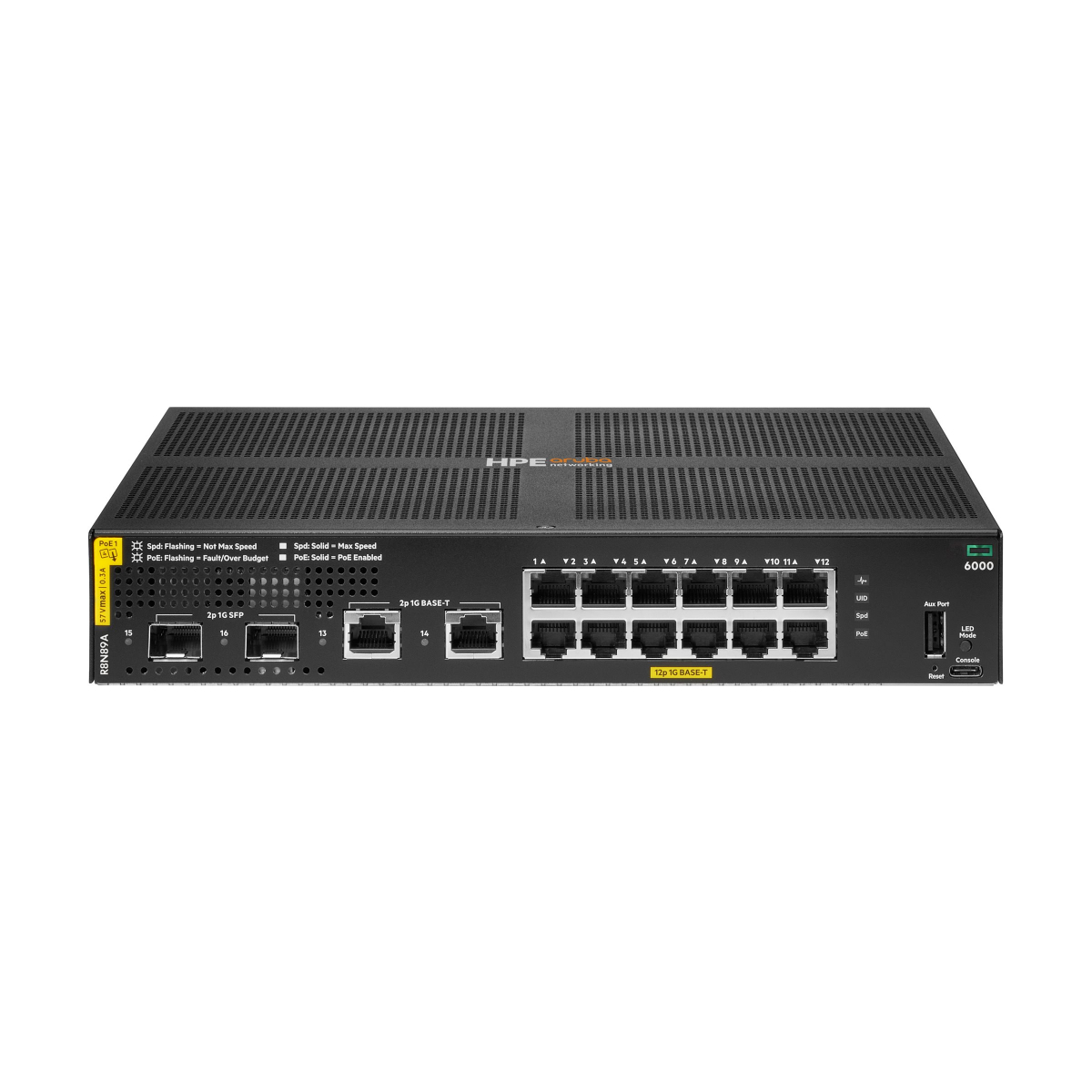 HPE Aruba 6000 12G CL4 2SFP 139W (PoE) Switch