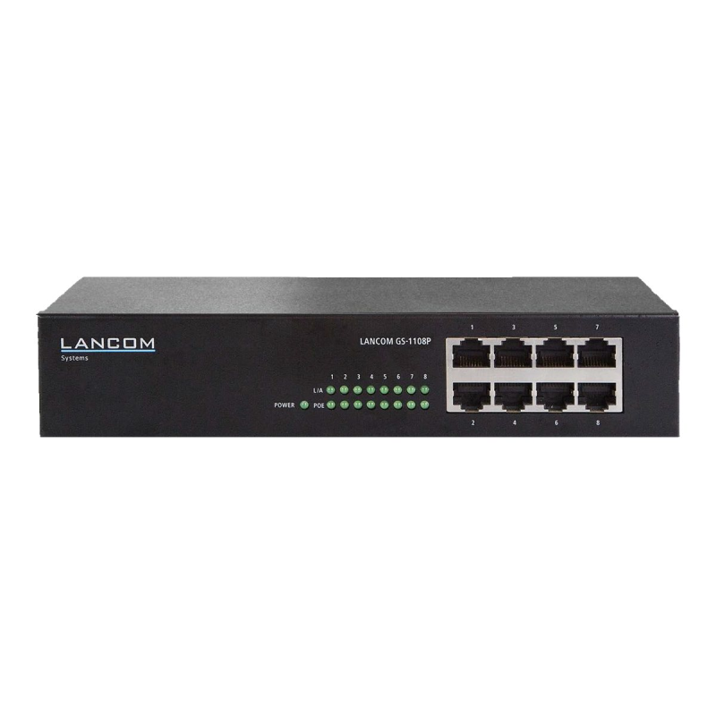 LANCOM 61430 GS-1108P Unmanaged Gigabit Ethernet Switch 8x GE POE Port