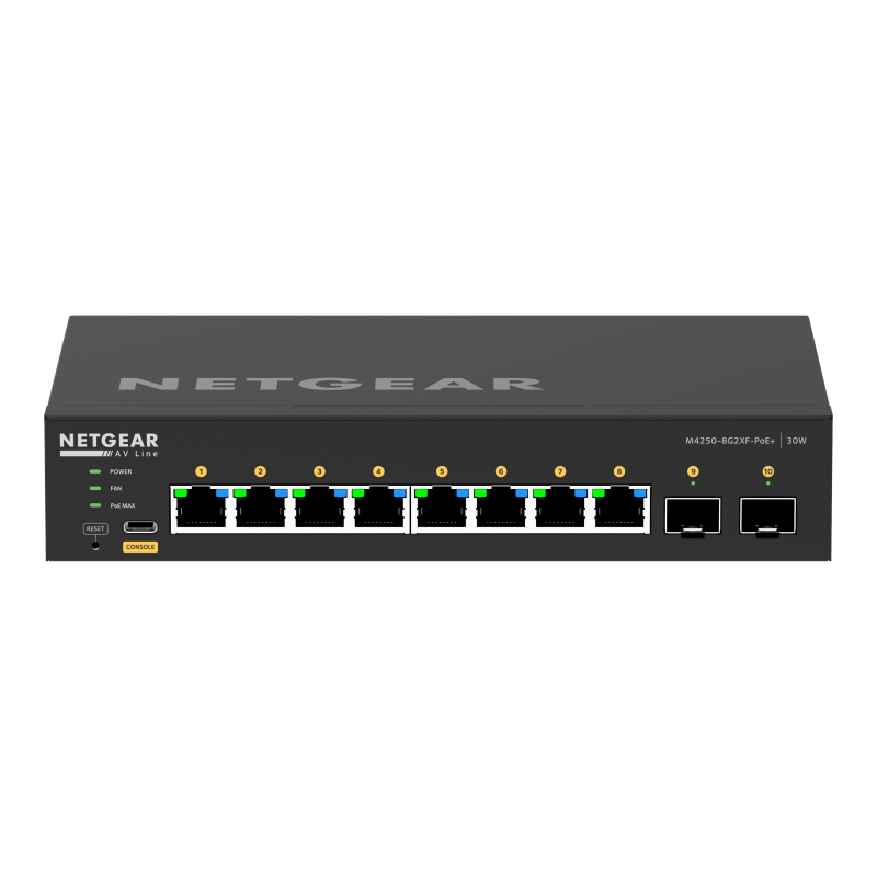 Netgear AV Line M4250-8G2XF-PoE+ vollständig verwalteter Desktop-Switch