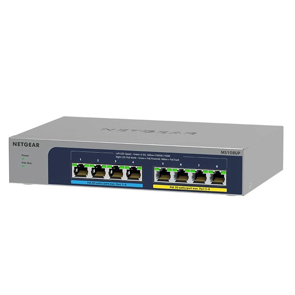 Netgear MS108UP PoE Switch 8 Port Multi-Gig LAN Switch Ultra60 PoE++