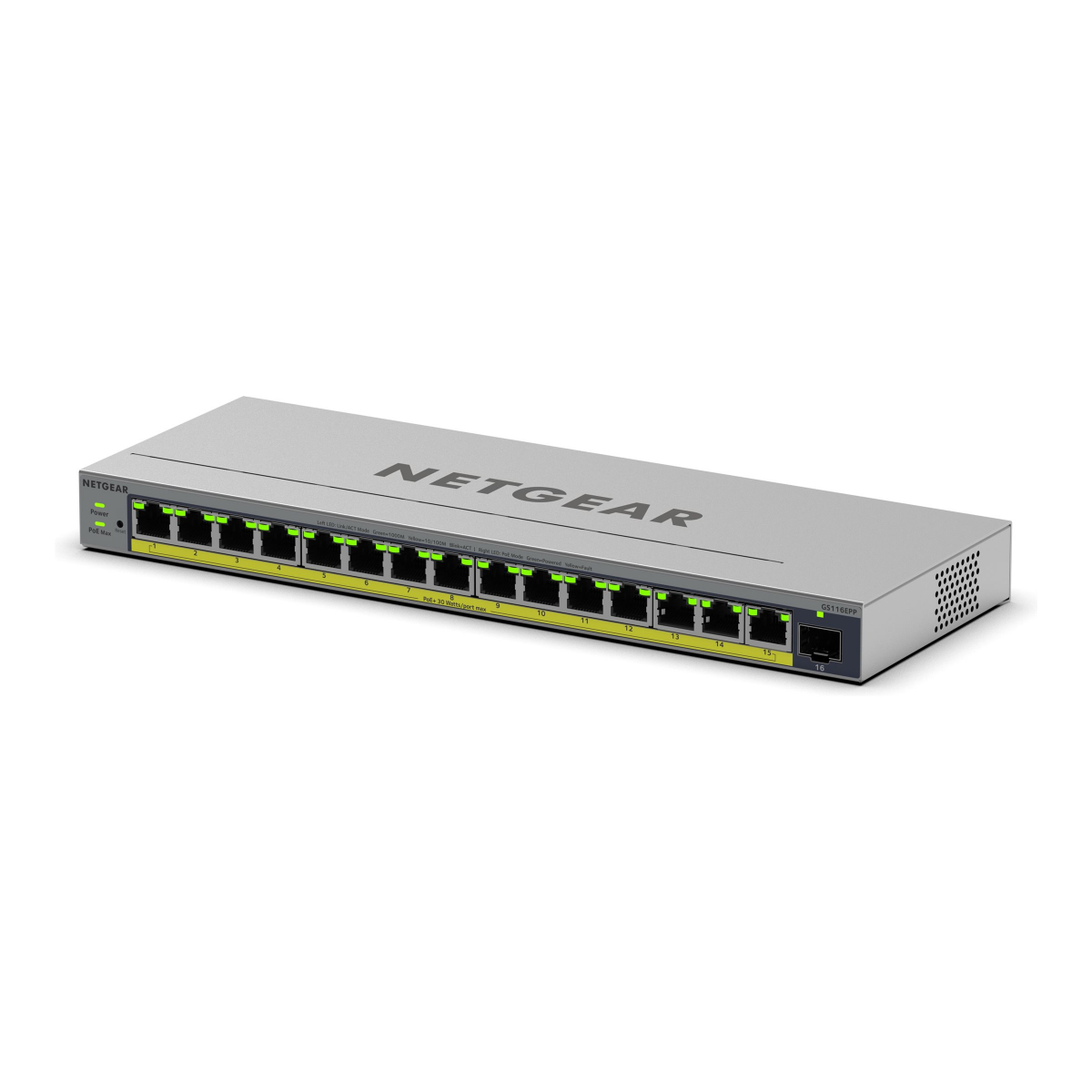 Netgear GS116EPP 16-Port PoE+ Gigabit Ethernet Plus Switch mit PoE+