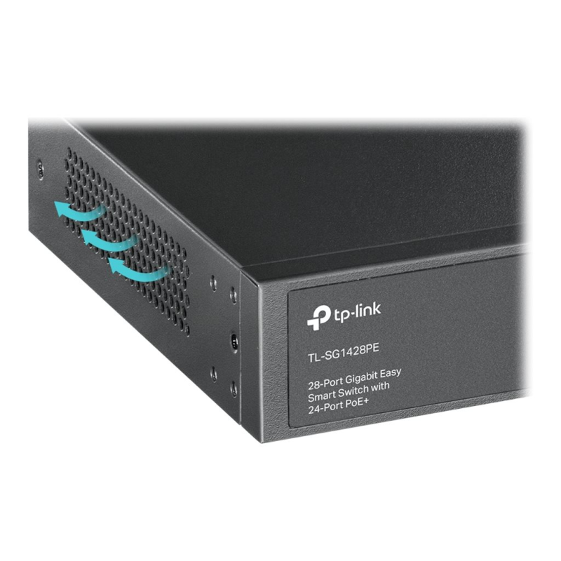 TP-Link TL-SG1428PE 28-Port Gigabit Easy Smart Switch mit 24 PoE+ Ports Schwarz (2.Wahl)