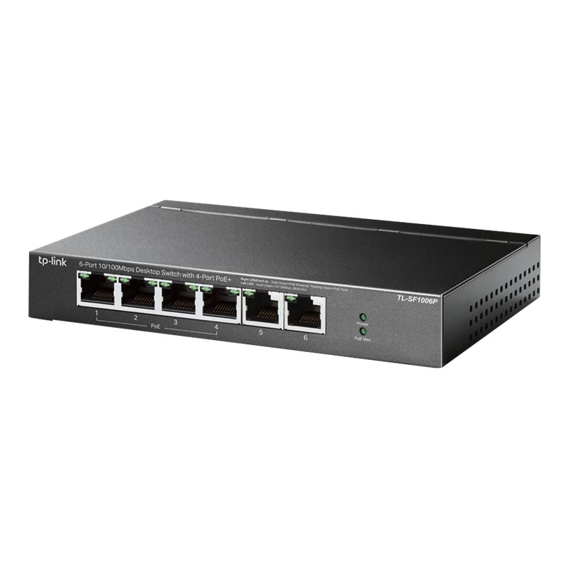 TP-Link TL-SF1006P 6-Port Fast Ethernet PoE Switch mit 4 PoE+ Ports