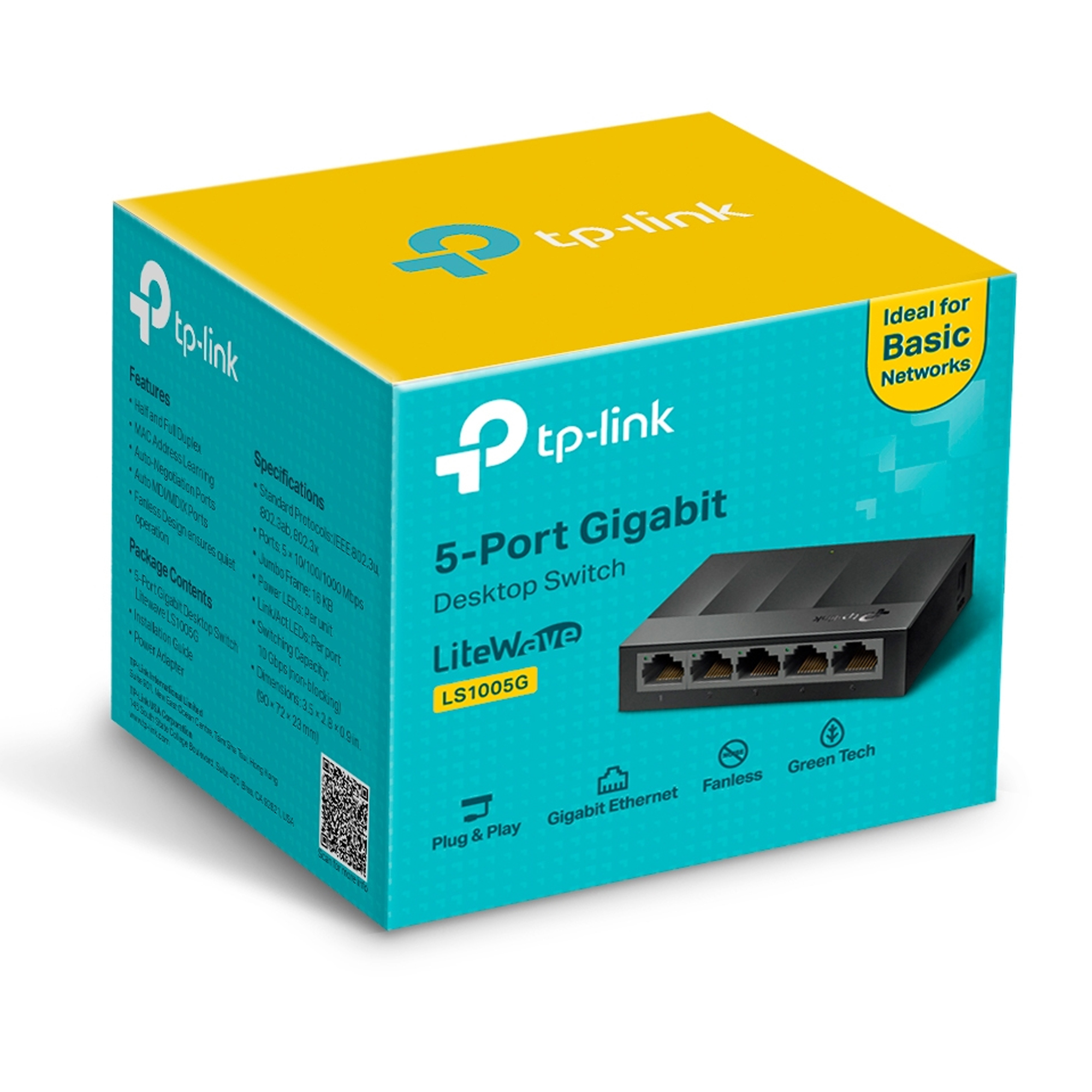TP-Link LS1005G 5-Port Gigabit Desktop Switch schwarz