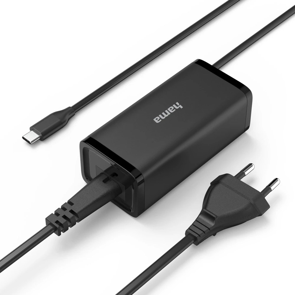 Hama Universal-USB-C-Notebook-Netzteil, GaN, Power Delivery (PD), 5-20V/100W