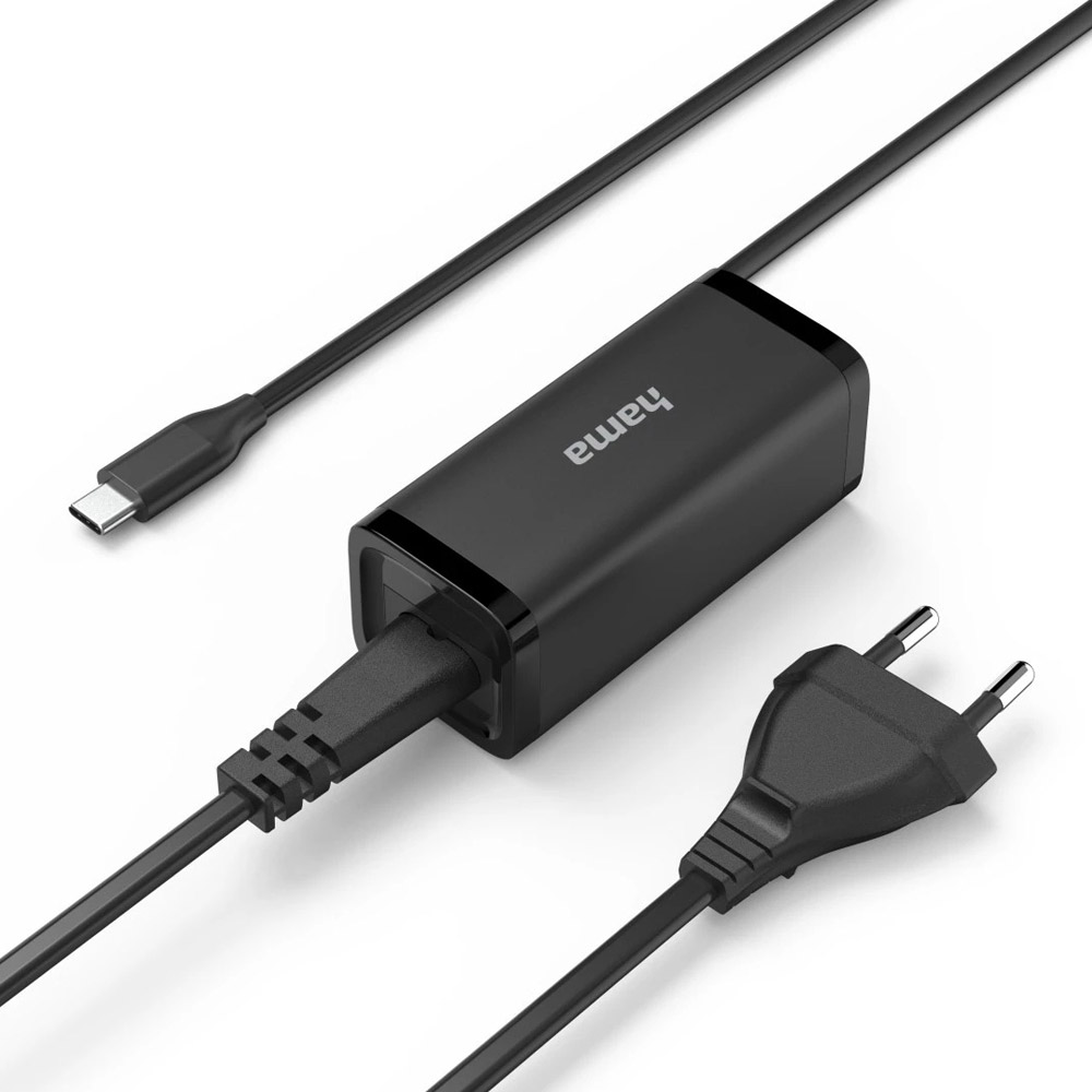 Hama Universal-USB-C-Notebook-Netzteil, GaN, Power Delivery (PD), 5-20V/65W