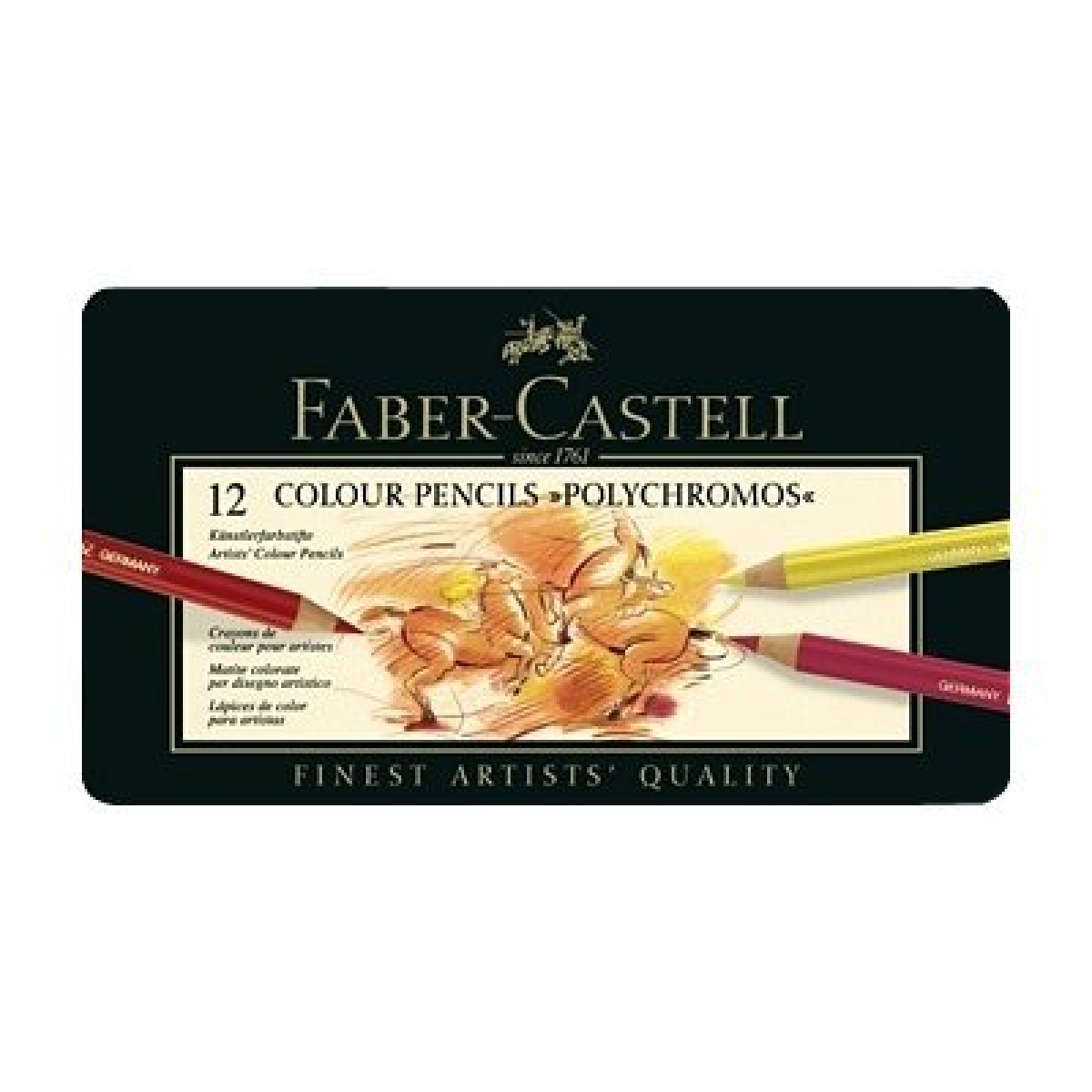 Faber-Castell Polychromos 110012 Künstlerfarbstifte 12er-Metalletui