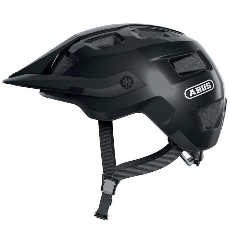 ABUS MTB robuster Fahrradhelm für Mountainbiker für Damen und Herren schwarz glänzend M (2. Wahl)