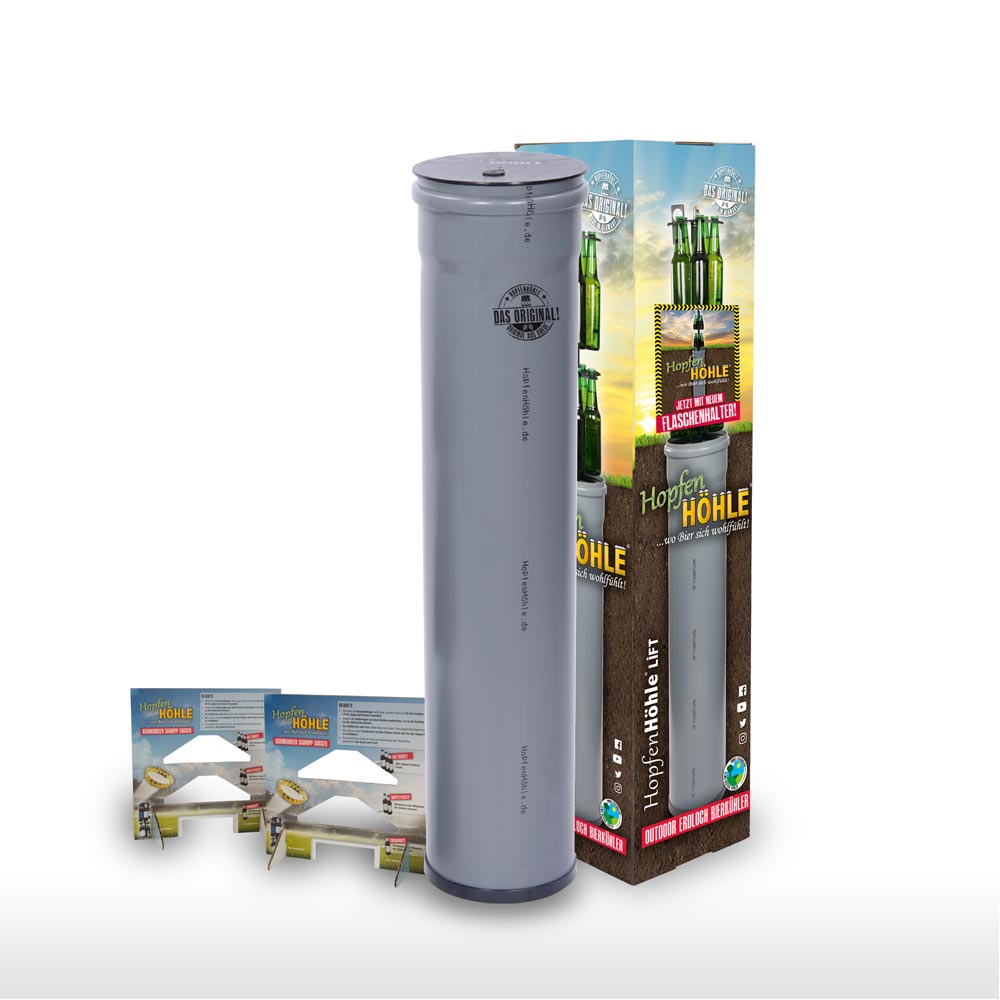 HopfenHöhle LIFT Outdoor Erdloch Bierkühler mit integriertem halbautomatischem Hebesystem