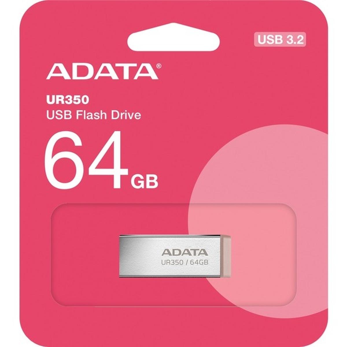 ADATA UR350 USB 3.2 Gen 1 USB-Stick 64GB nickel/braun