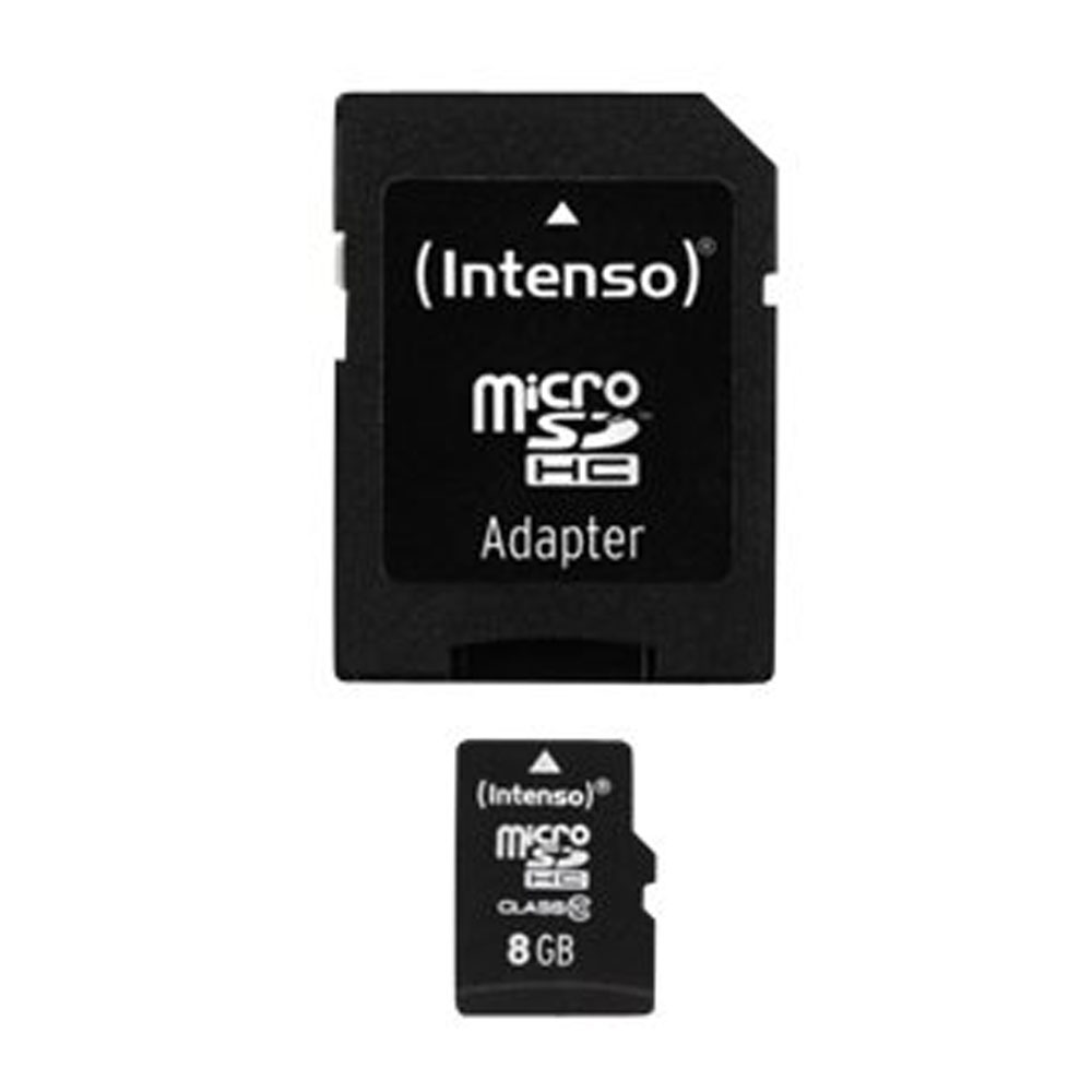 Intenso microSDHC UHS-I Class 10 Speicherkarte 8GB inkl. SD-Adapter schwarz