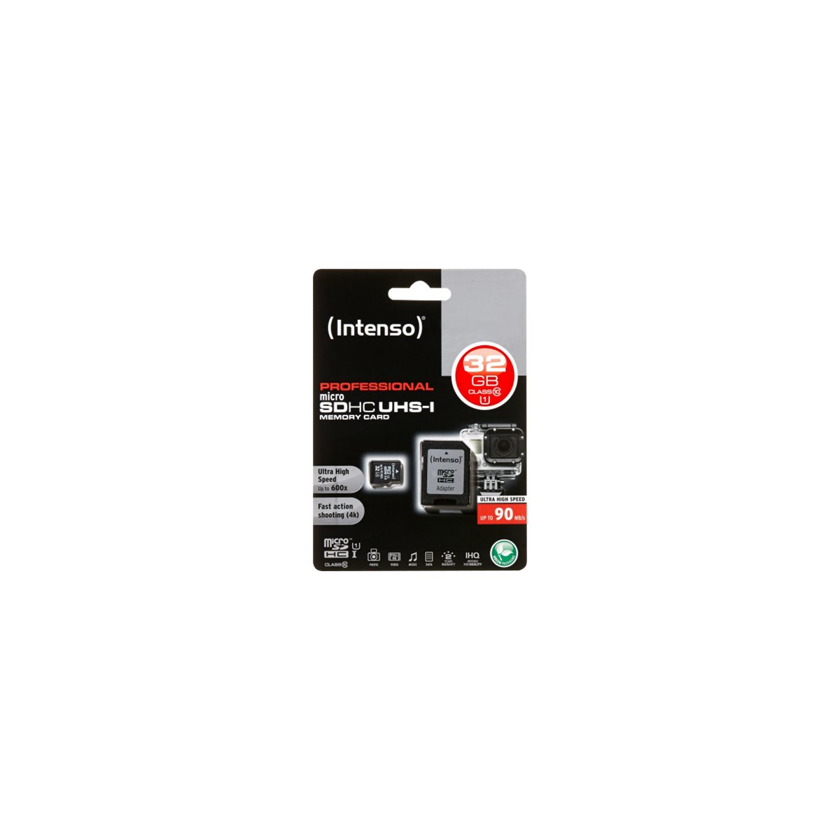 Intenso Professional microSDHC UHS-I Class 10 Speicherkarte 32GB inkl. SD-Adapter schwarz