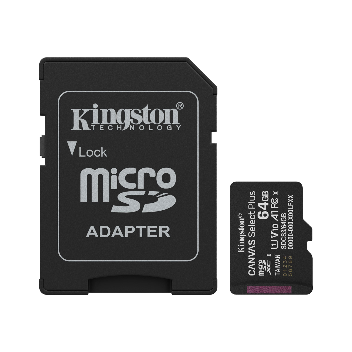 Kingston Canvas Select Plus microSDXC Speicherkarte 64GB mit SD-Adapter