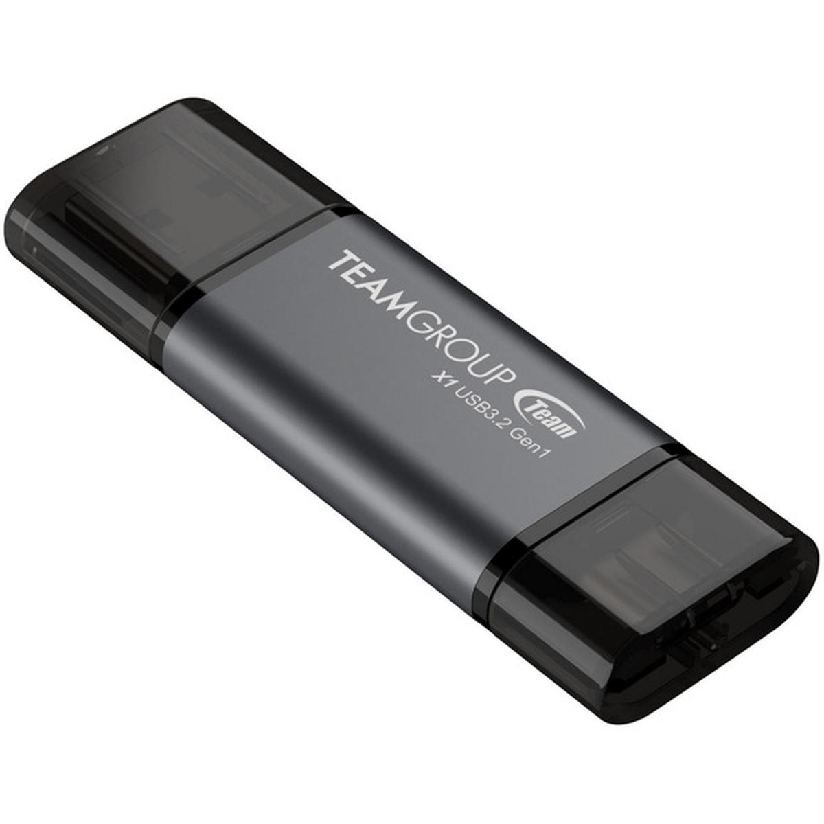 Team Group X1 USB-C-Stick 64GB grau