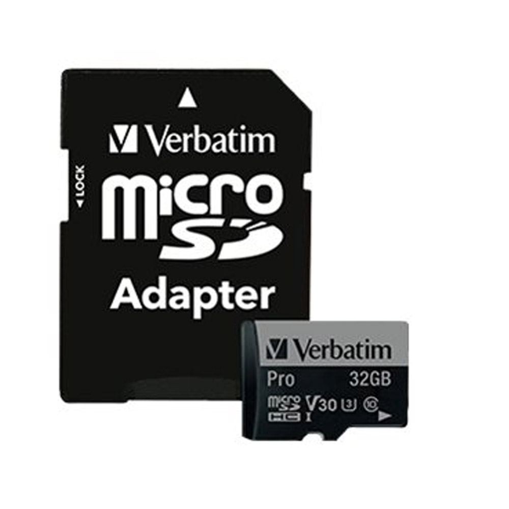 Verbatim Pro U3 microSDHC Speicherkarte 32GB inkl. Adapter schwarz