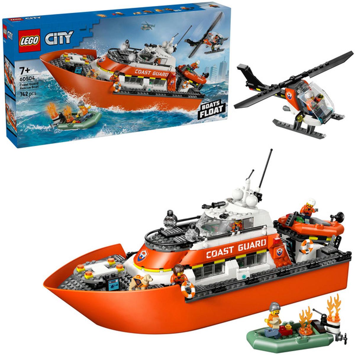LEGO City - Das Seenotrettungsboot und der Küstenwachen-Hubschrauber (60504)