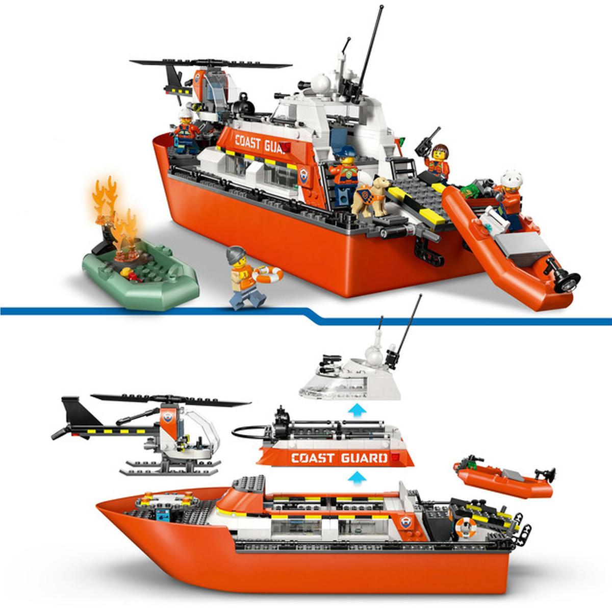 LEGO City - Das Seenotrettungsboot und der Küstenwachen-Hubschrauber (60504)
