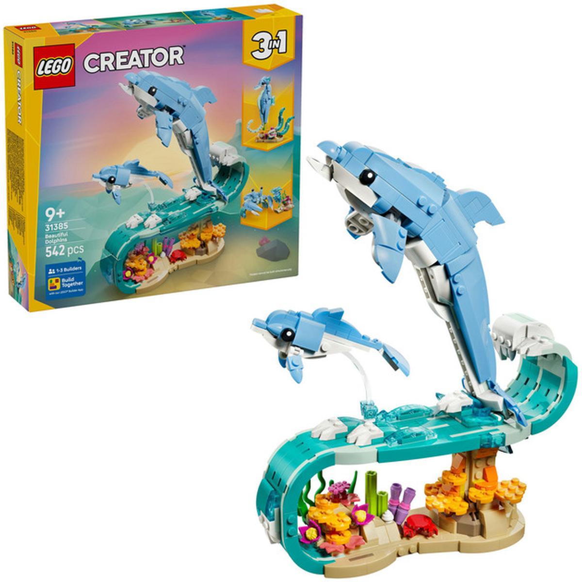 LEGO Creator 3-in-1 Meerestiere: Wunderschöne Delfine (31385)
