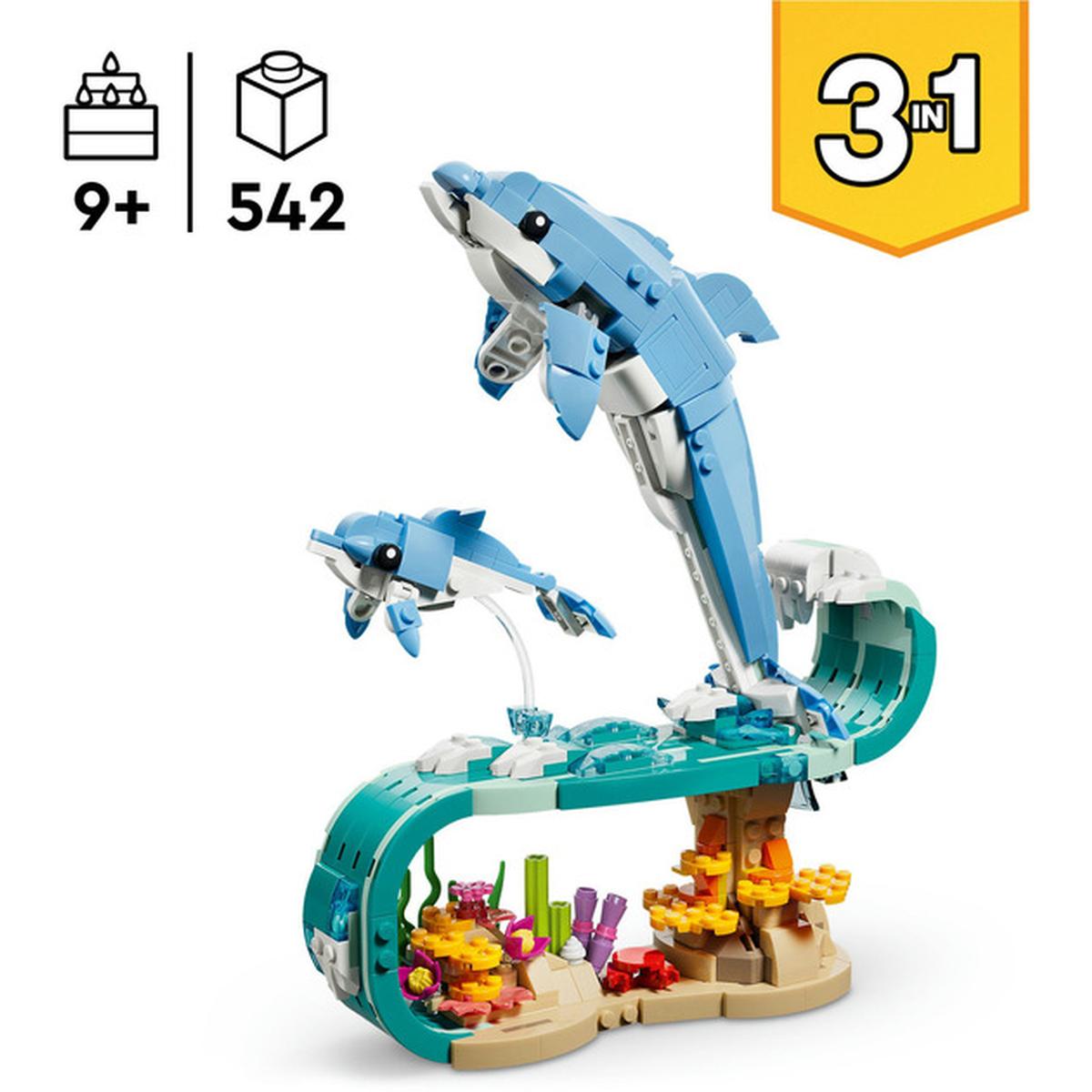 LEGO Creator 3-in-1 Meerestiere: Wunderschöne Delfine (31385)