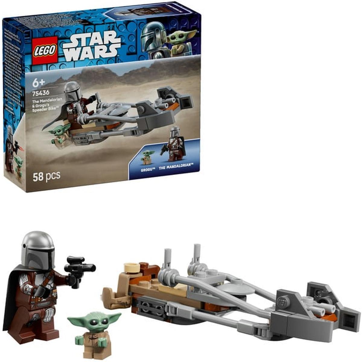 LEGO Star Wars Der Mandalorianer und Grogu auf ihrem Speeder Bike (75436)