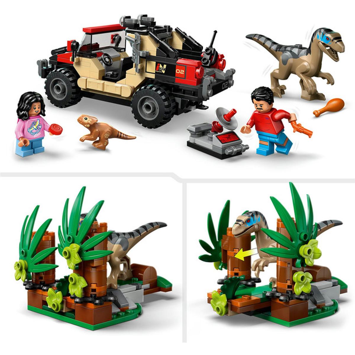 LEGO Jurassic World - Raptor: Verfolgungsjagd mit dem Geländewagen (76972)
