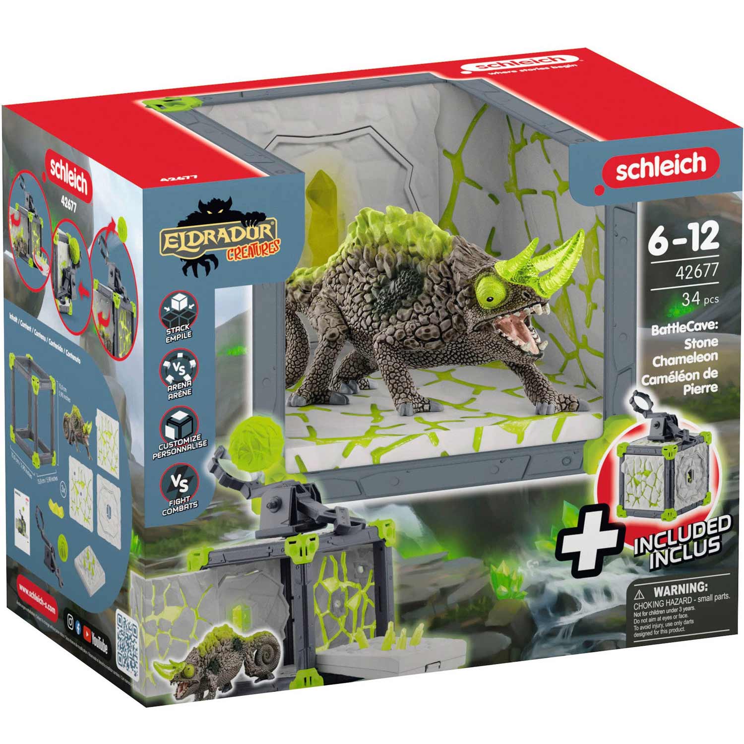 Schleich Eldrador Creatures BattleCave Steinchamäleon (42677)