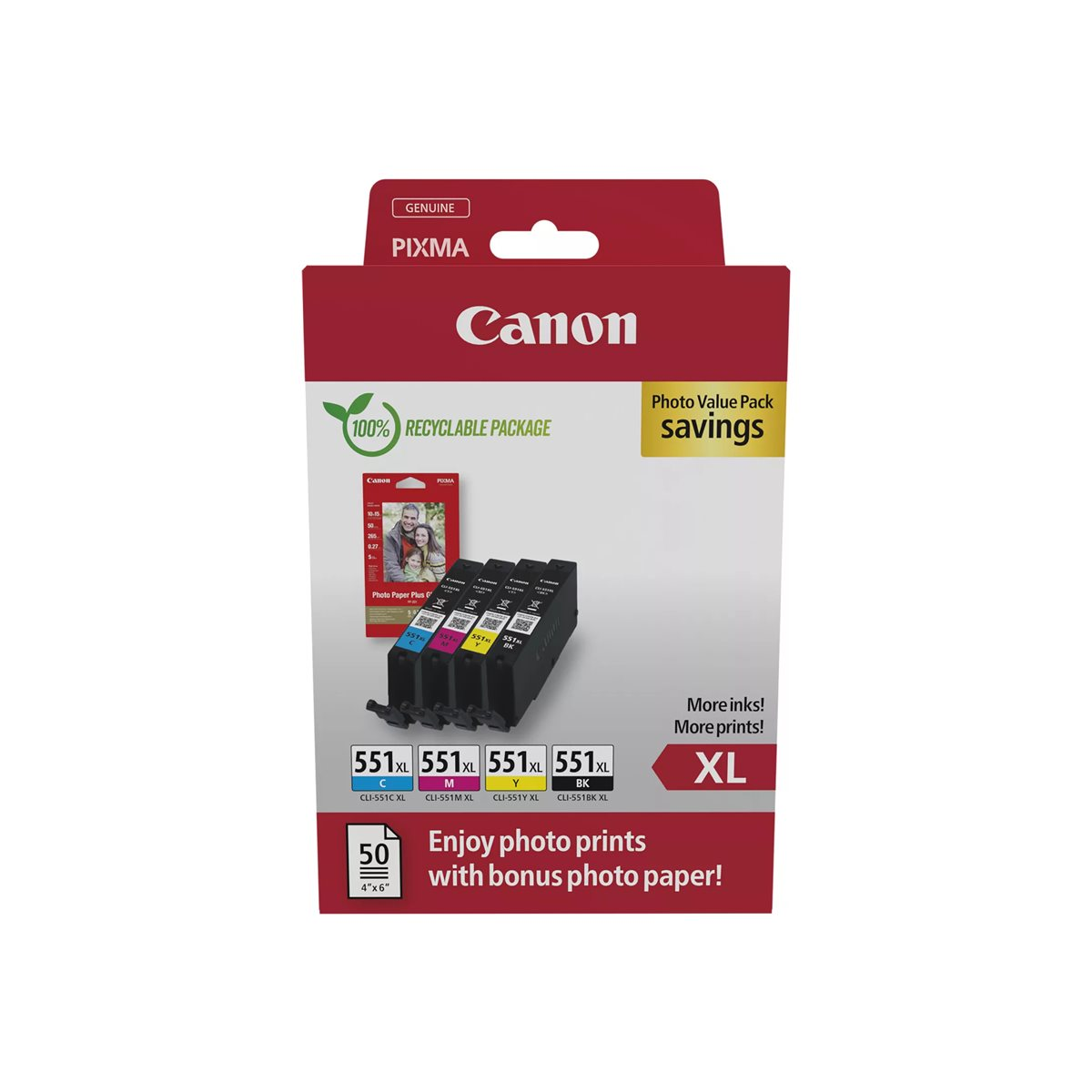 Canon CLI-551 XL Multipack Tintenpatronen farbig