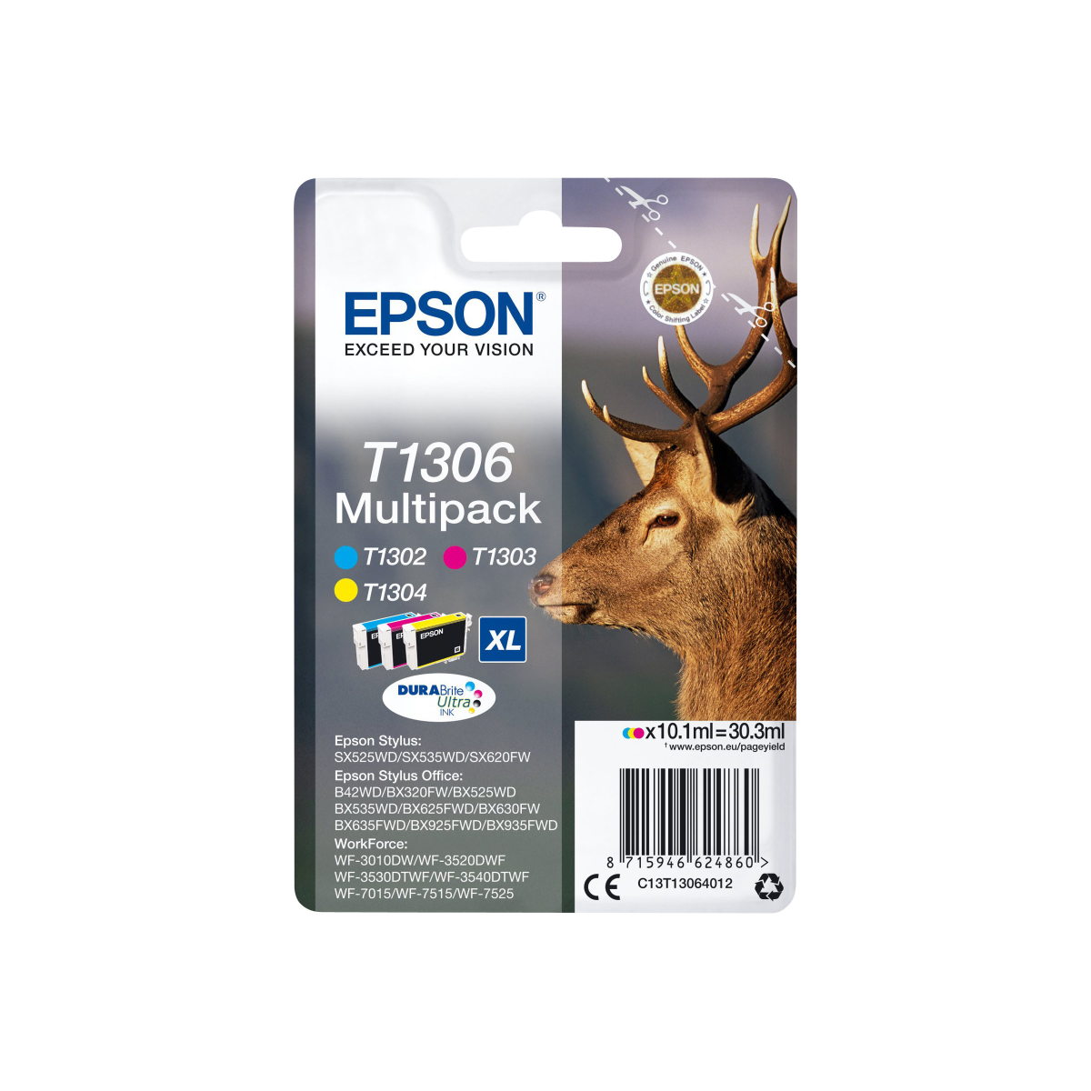 Epson T1306 Tintenpatronen Multipack farbig