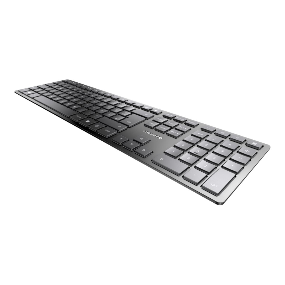 CHERRY KW 9100 SLIM kabellose Design-Tastatur schwarz/grau