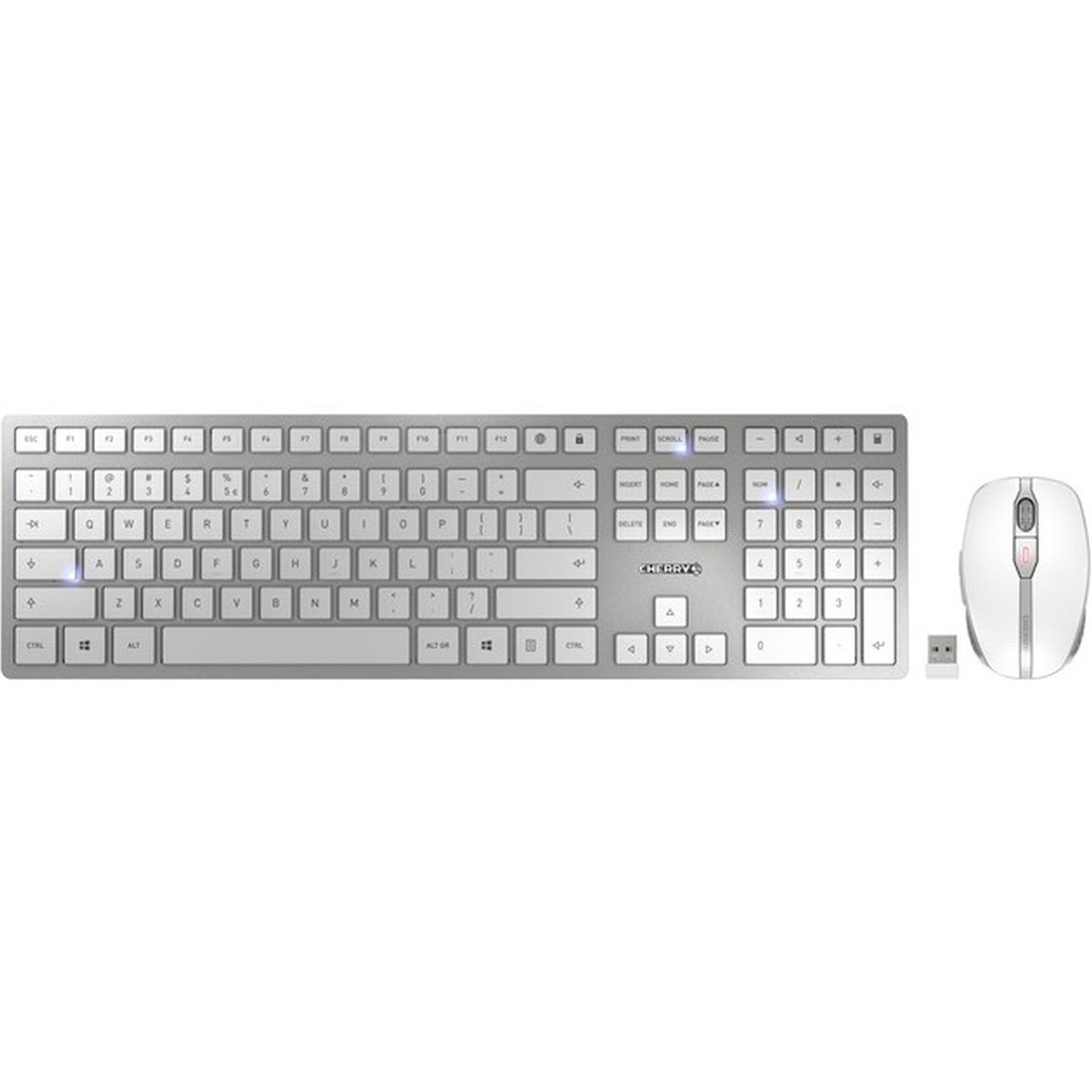 Cherry DW 9100 SLIM Tastatur- und Maus-Set weiß-silber