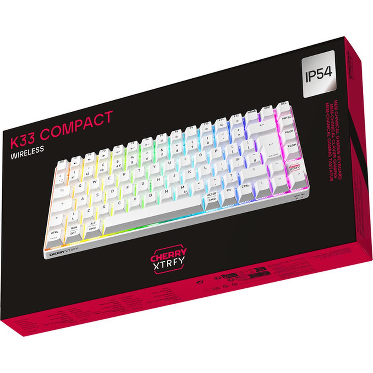 Cherry XTRFY K33 Compact Wireless Gaming-Tastatur QWERTZ weiß
