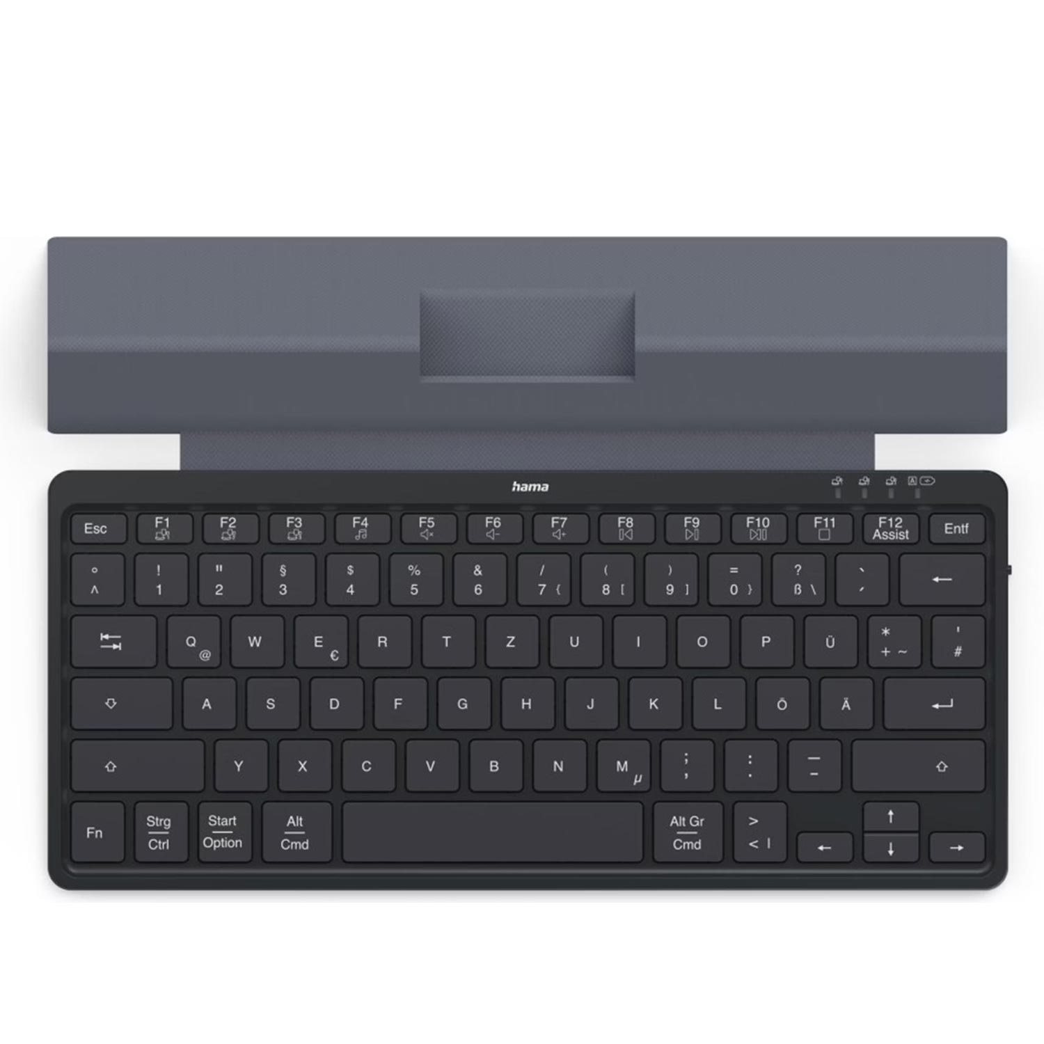 Hama Multi-Device-Tastatur Travel 600, Hülle, Bluetooth, klein, Schwarz