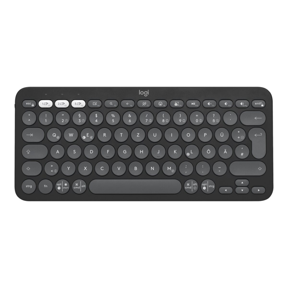 Logitech Pebble Keys 2 K380s kabellose Multi-Device Bluetooth-Tastatur graphit