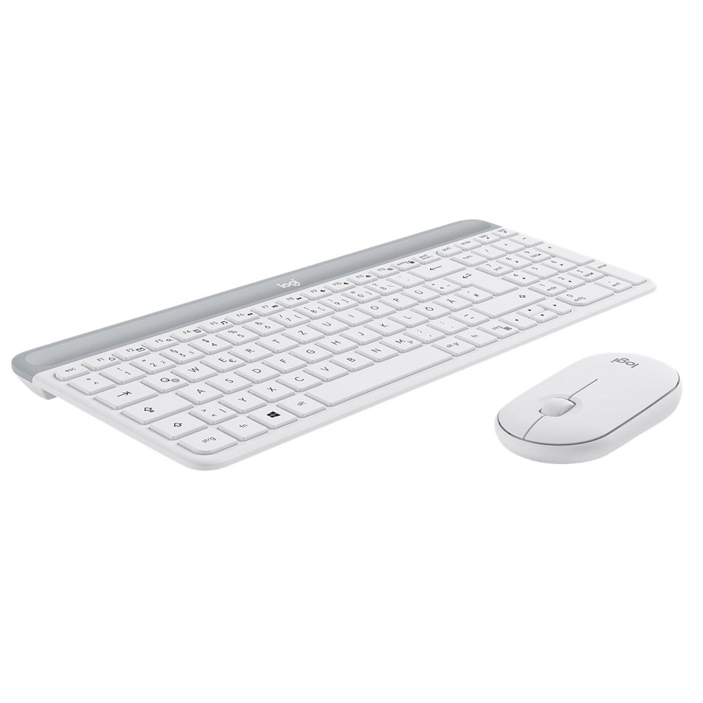 Logitech MK470 Slim Combo Kabelloses Tastatur-Maus-Set weiß