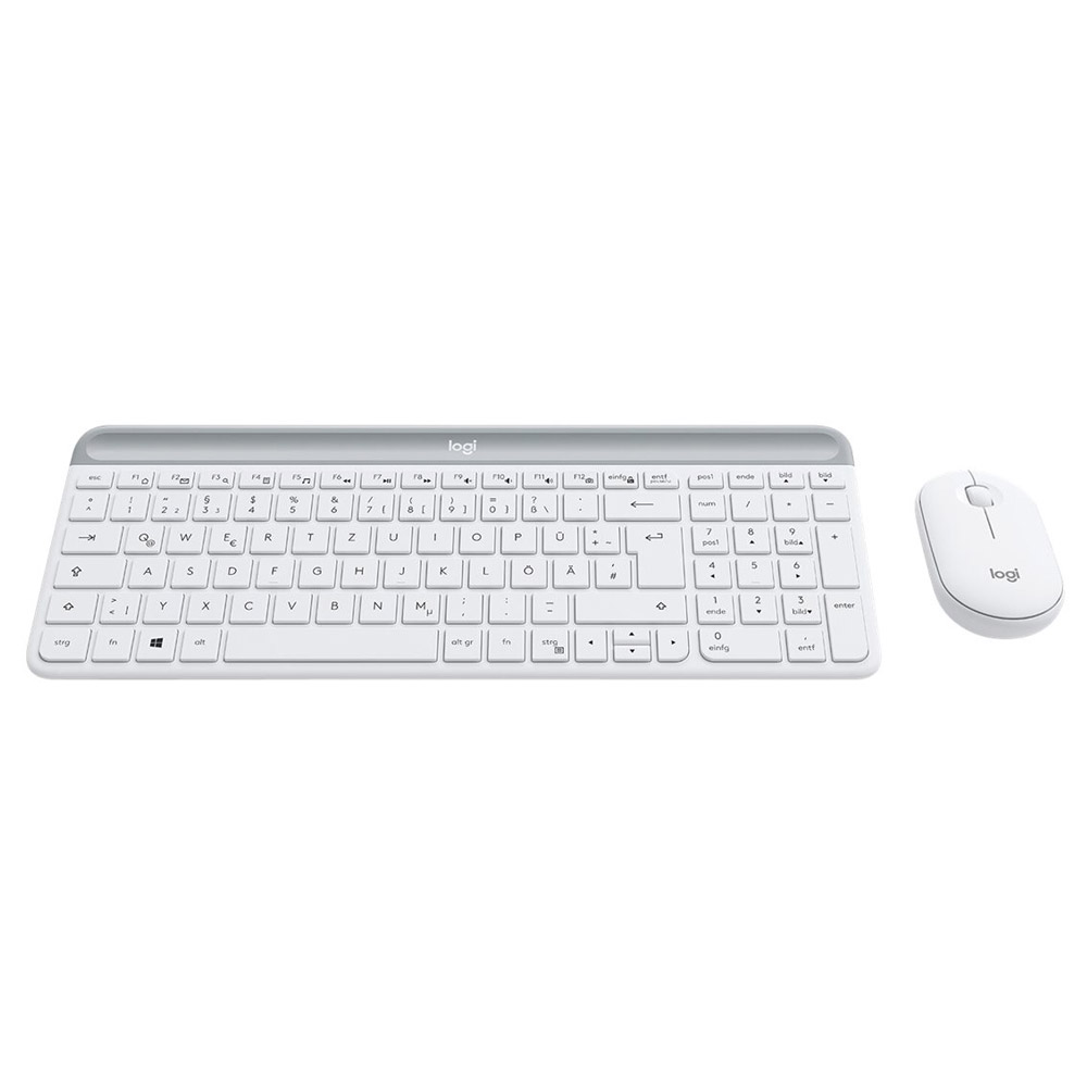 Logitech MK470 Slim Combo Kabelloses Tastatur-Maus-Set weiß