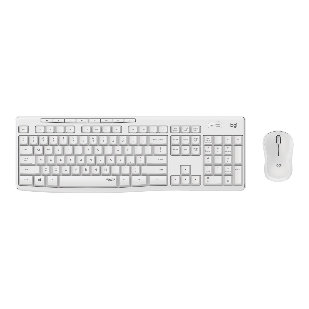 Logitech MK295 kabelloses Tastatur-Maus-Set mit SilentTouch-Technologie weiß