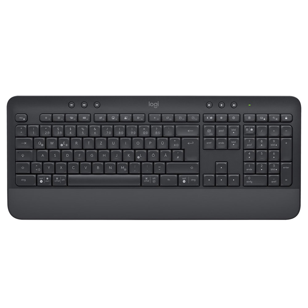 Logitech Signature K650 Comfort kabellose Tastatur mit Handballenauflage grau