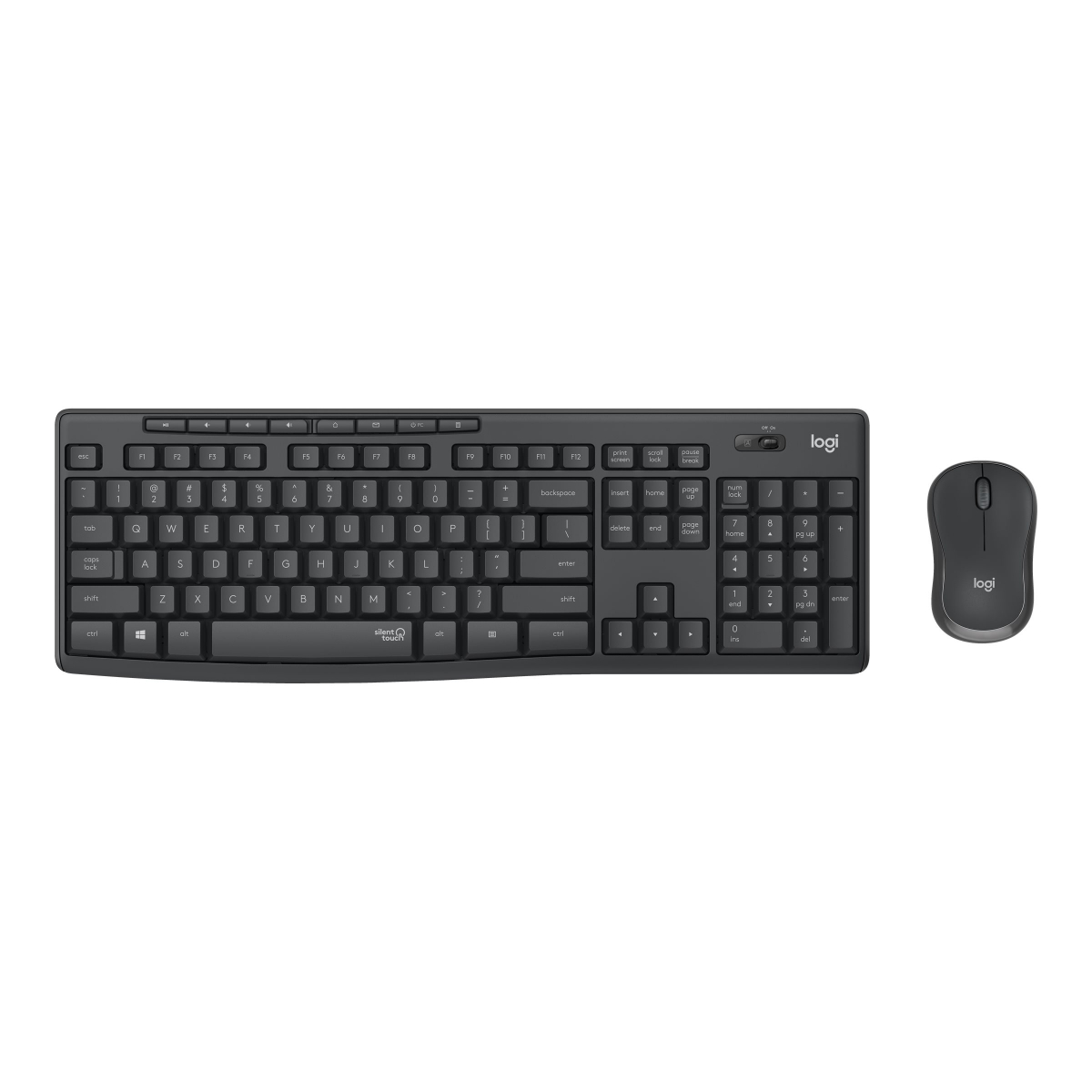 Logitech MK295 kabelloses Tastatur-Maus-Set grafit US-Layout
